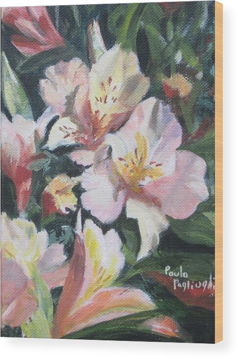 Acrylic Wood Print featuring the painting Peruvian Lily by Paula Pagliughi