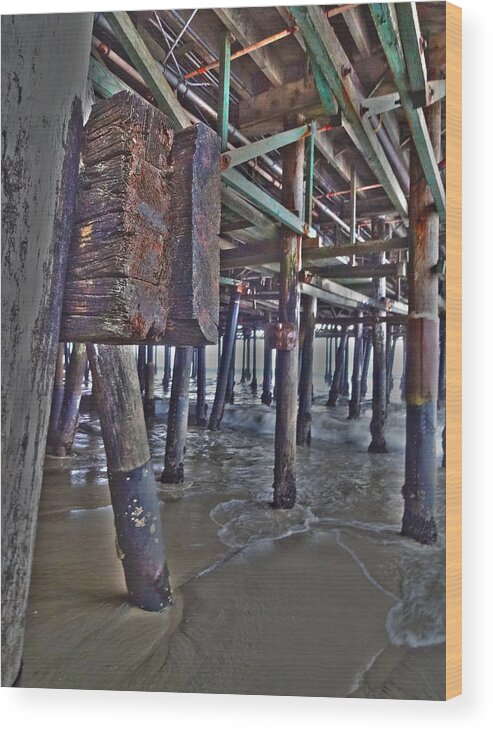 Pier Underworld Wood Print featuring the photograph Pier Underworld by Kenneth James