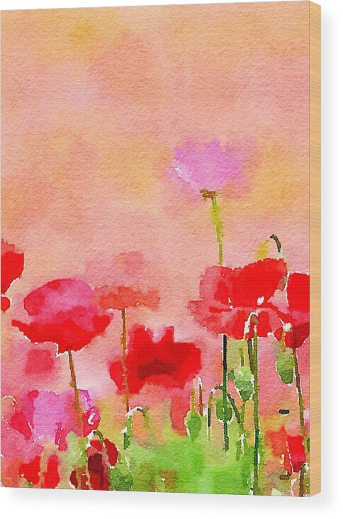 Flowers Wood Print featuring the digital art Pink by Joe Roache