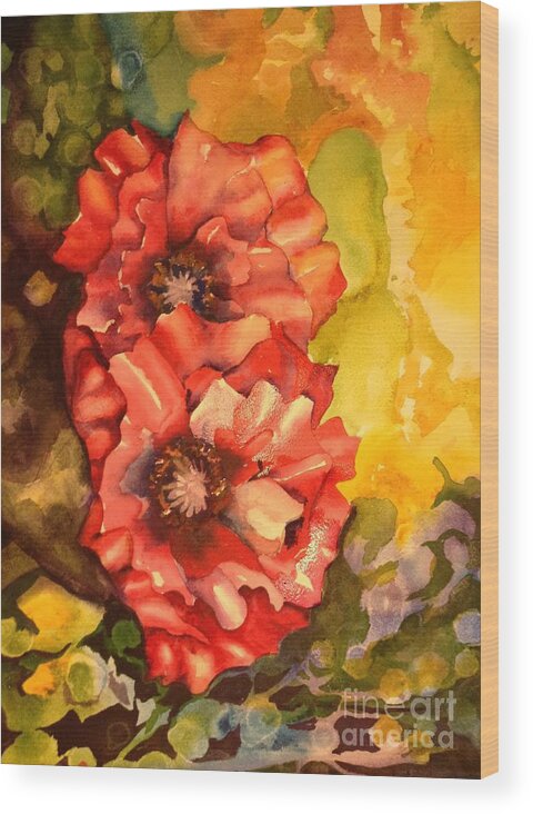 Wood Print featuring the painting PoppiesII by Pamela Shearer