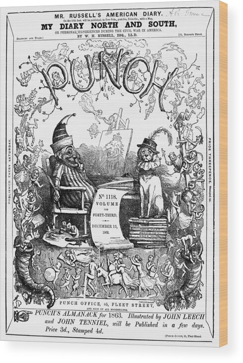 1862 Wood Print featuring the photograph Punch Front Page, 1862 by Granger