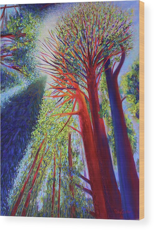  Wood Print featuring the painting Reaching for the Light by Polly Castor