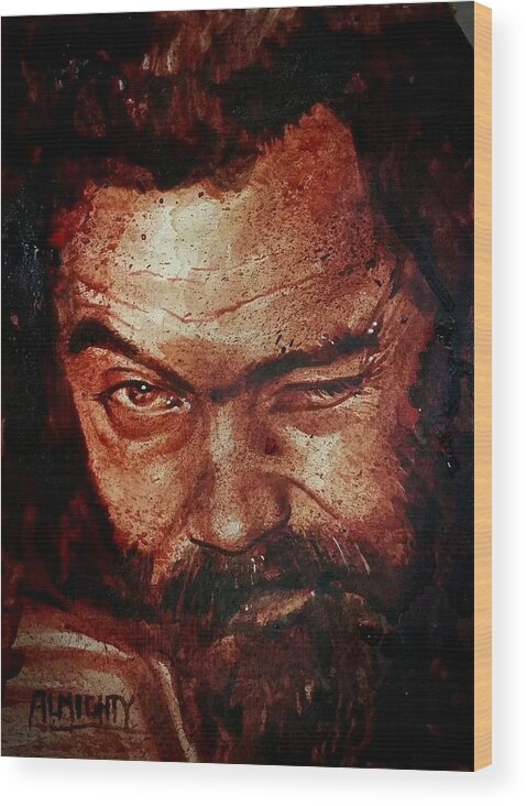 Roky Erickson Wood Print featuring the painting Roky Erickson by Ryan Almighty