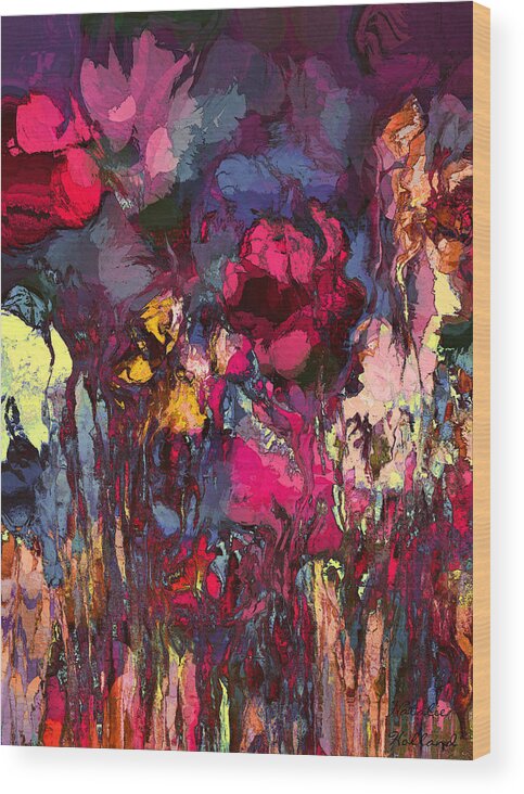 Flowers Wood Print featuring the painting Romantic Garden by Natalie Holland