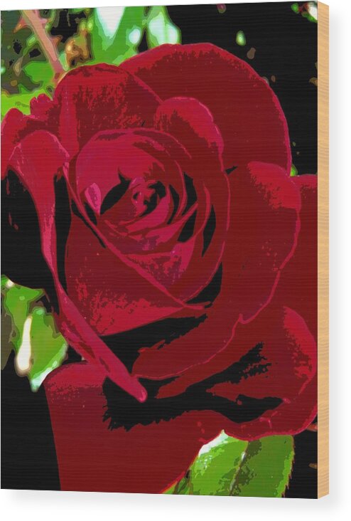 Rose Wood Print featuring the photograph Rose Bloom by Matthew Bamberg
