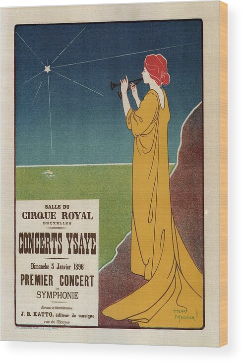 Cirque Royal Wood Print featuring the mixed media Salle Du Cirque Royal - Vintage Belgian Advertising Poster by Studio Grafiikka