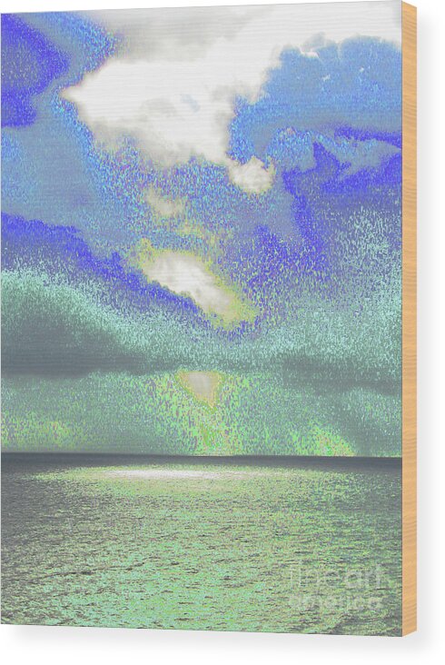 Ocean Wood Print featuring the photograph Seascape 1002 by Corinne Carroll