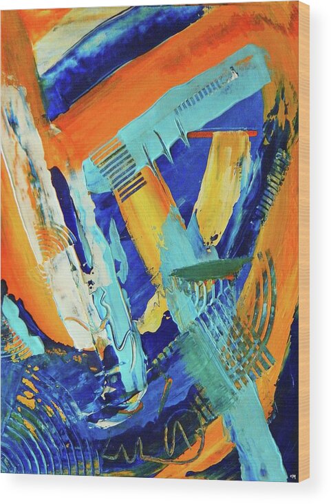 Abstract Art Wood Print featuring the painting Sedonaize by Everette McMahan jr