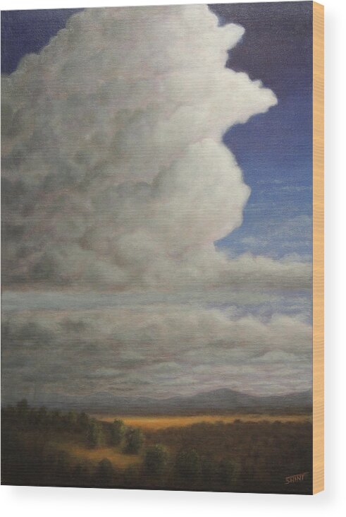 Cloudscape Wood Print featuring the painting Settler's Paradise by David Swint