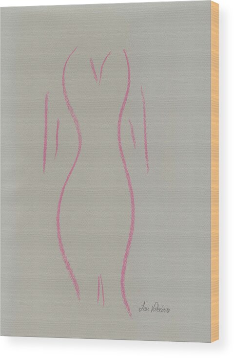 Woman Wood Print featuring the pastel Shape of a woman by Martin Valeriano