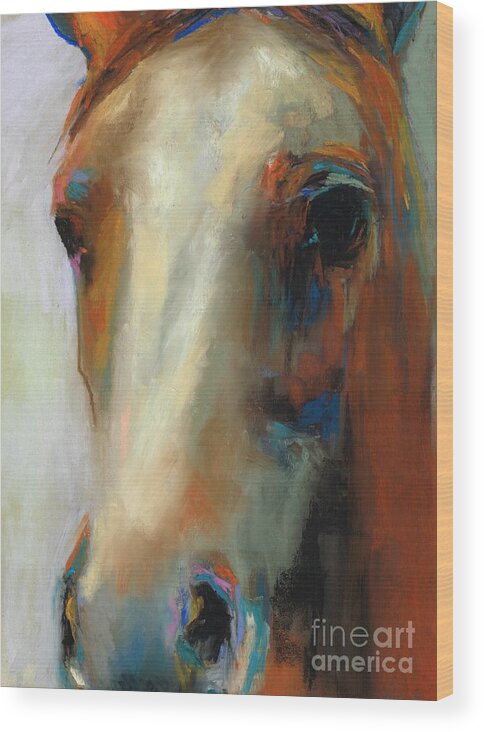 Equine Art Wood Print featuring the painting Simple Horse by Frances Marino