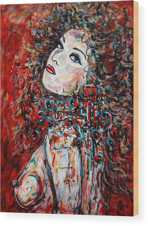 Expressionism Wood Print featuring the painting So What by Natalie Holland