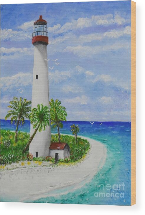 Light House Wood Print featuring the painting Somewhere beautiful by Melvin Turner