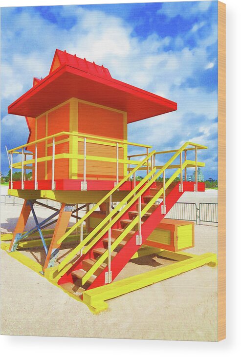 United States Of America Wood Print featuring the photograph South Beach Station by Dennis Cox