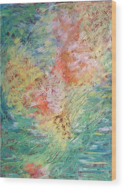 Abstract Wood Print featuring the painting Spring Ecstasy by Nicolas Bouteneff