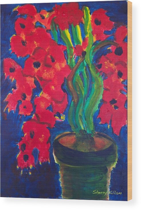 Christmas Wood Print featuring the painting Holiday Still Life by Sherry Killam