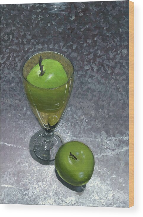Still Life Wood Print featuring the painting Still Life with Apples by Karyn Robinson
