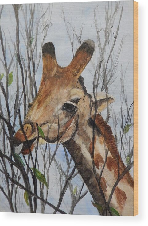 Animal Wood Print featuring the painting Stretch by Betty-Anne McDonald