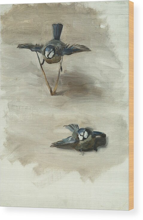 19h Century Art Wood Print featuring the painting Studies of a Dead Bird by John Singer Sargent