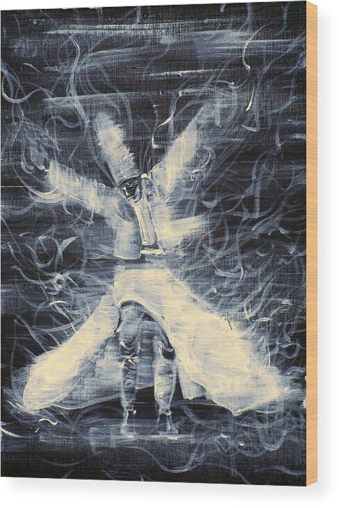 Sufi Wood Print featuring the painting Sufi Whirling - February 14,2013 by Fabrizio Cassetta