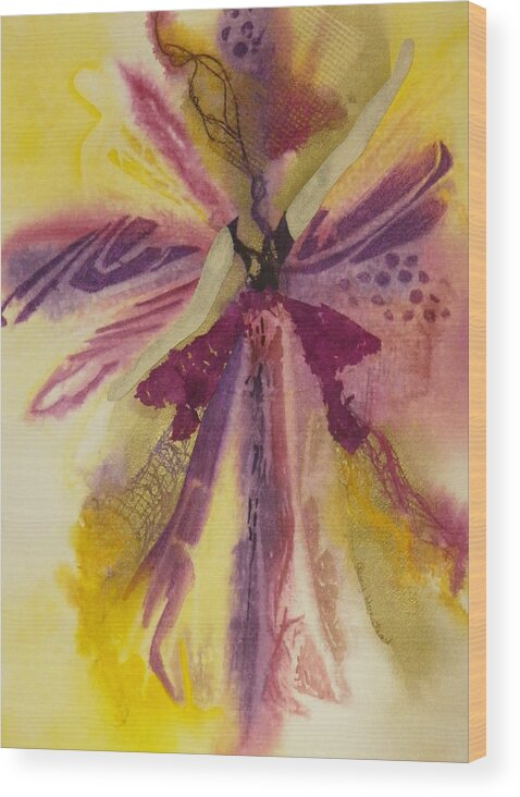 Abstract Wood Print featuring the painting Sugar Plum Fairy by Terry Honstead