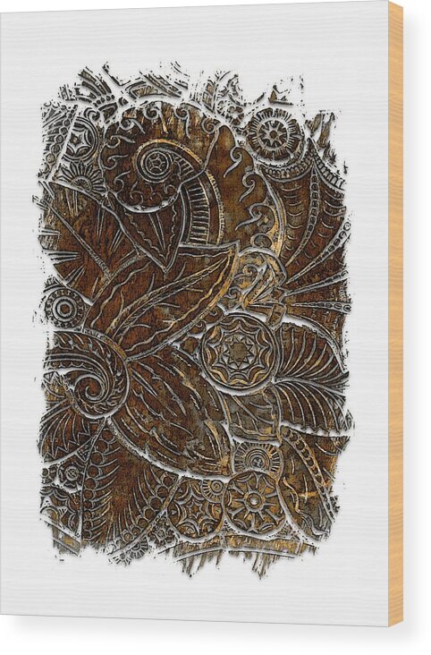 Earthy Wood Print featuring the photograph Swan Dance Earthy 3 Dimensional by DiDesigns Graphics