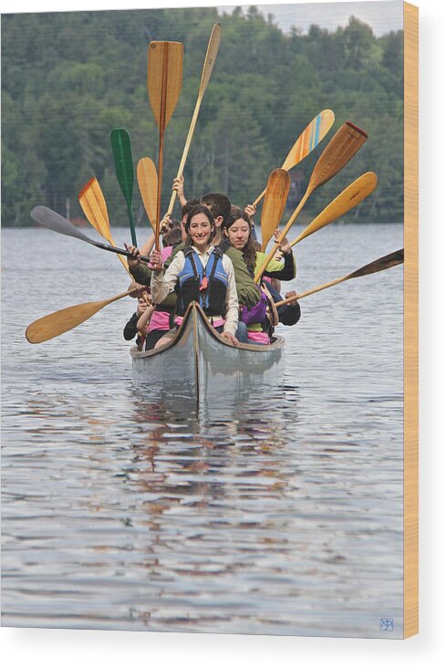 Canoe Wood Print featuring the photograph The Canoeists Salute by John Meader