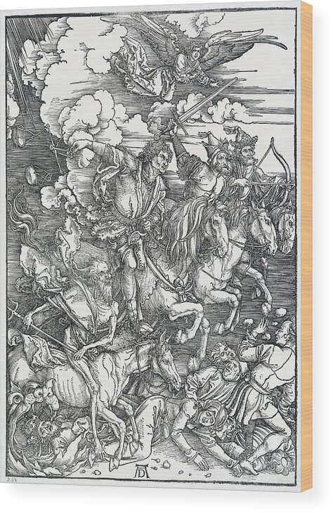 Durer Wood Print featuring the drawing The Four Horsemen by Albrecht Durer