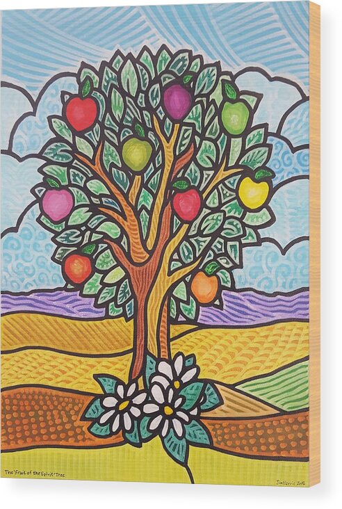 Spirit Wood Print featuring the painting The Fruit of the Spirit Tree by Jim Harris