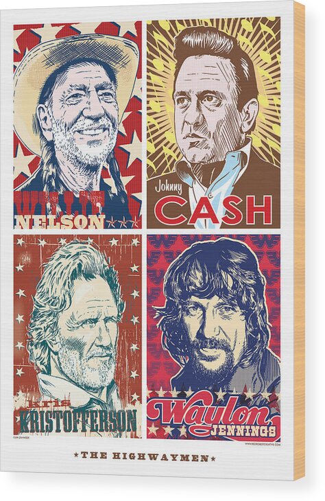 Outlaw Wood Print featuring the digital art The Highwaymen by Jim Zahniser