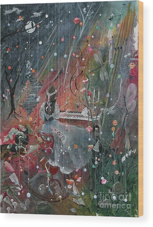 Fantasy Wood Print featuring the painting The Princess Jareeta by Jackie Mueller-Jones