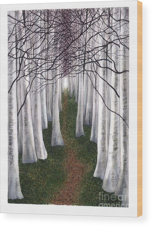 Woods Wood Print featuring the painting Thicket by Hilda Wagner