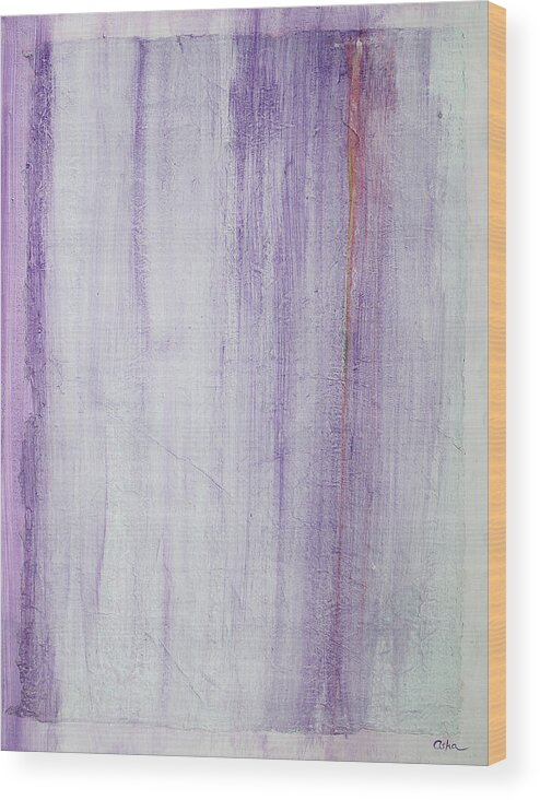 Abstract Painting Wood Print featuring the painting Through the Veil by Asha Carolyn Young