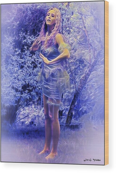 Fantasy Wood Print featuring the photograph Timid Fairy by Jon Volden