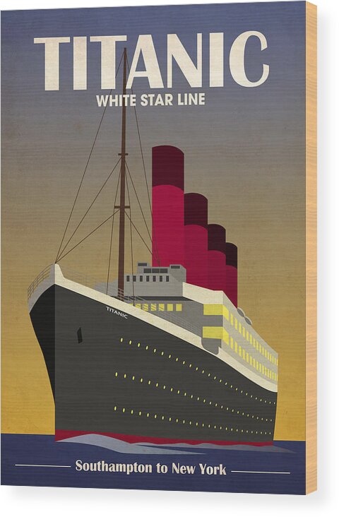 Titanic Wood Print featuring the digital art Titanic Ocean Liner by Michael Tompsett
