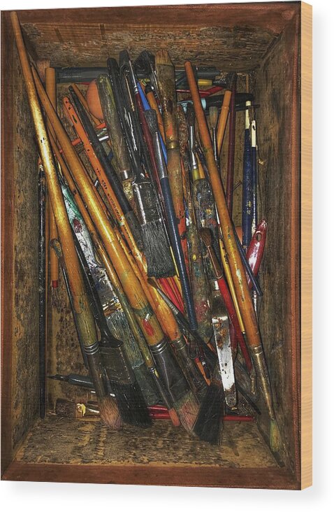 Paint Wood Print featuring the photograph Tools of the Painter by Jame Hayes