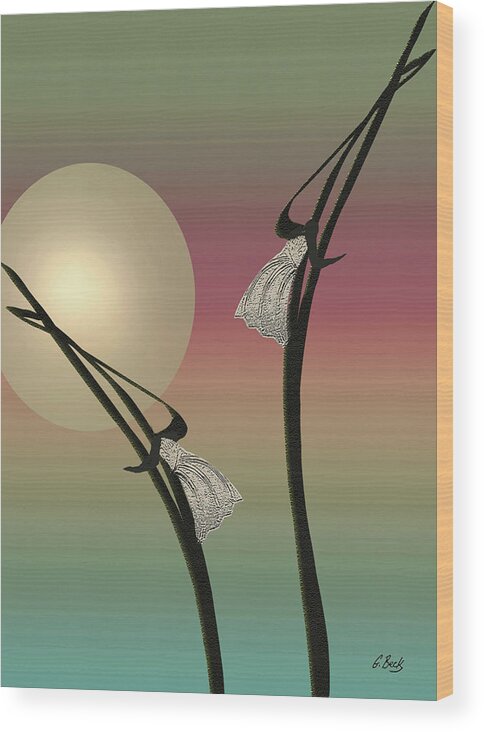 Contemporary Asian Japanese Oriental Abstract Design Moon Peaceful Graceful Scottsdale Wood Print featuring the painting Tropic Mood by Gordon Beck