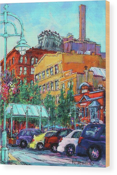 Painting Wood Print featuring the painting Up On Broadway by Les Leffingwell