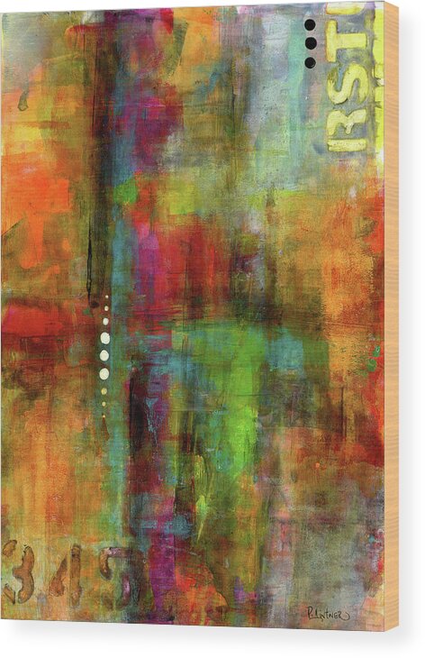 Urban Art Wood Print featuring the painting Urban Abstract Color 1 by Patricia Lintner