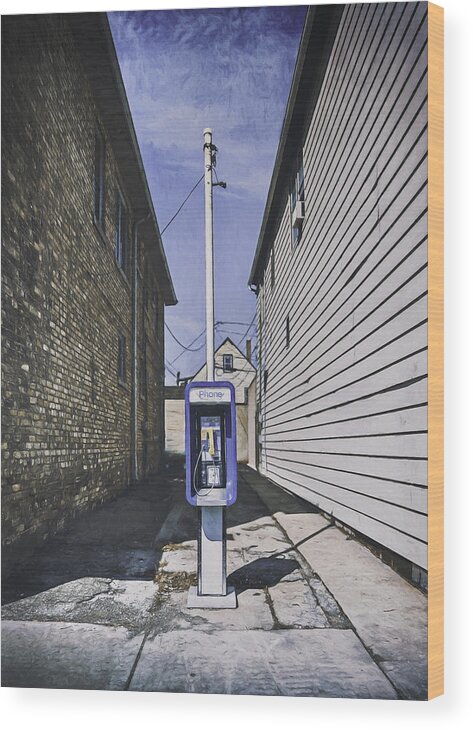 Pay Phone Wood Print featuring the photograph Urban Dinosaur by Scott Norris