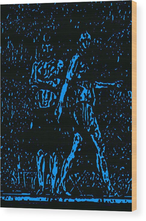  Wood Print featuring the painting Video still 6 Blue by Steve Fields
