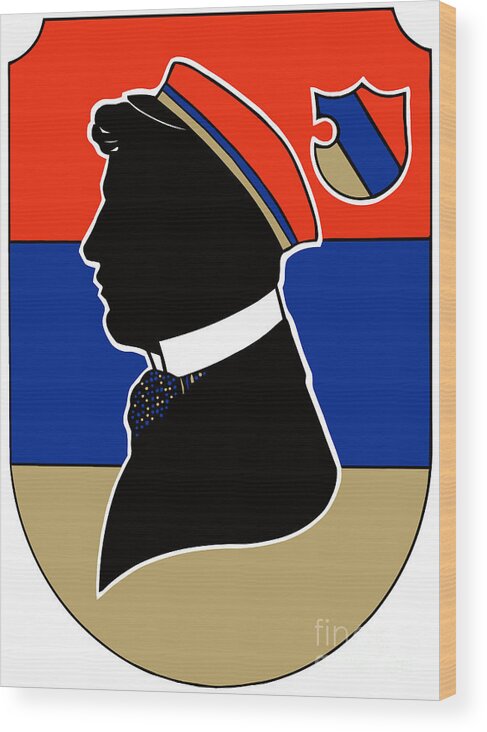 Students Wood Print featuring the drawing Vintage red and blue German student corps colors by Heidi De Leeuw
