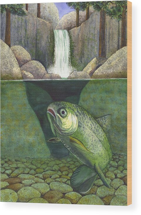 Trout Wood Print featuring the painting Water by Catherine G McElroy