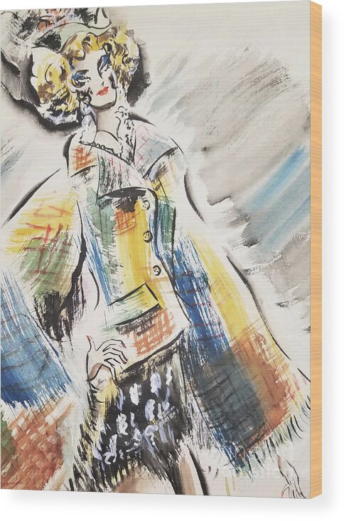 Fashion Art Wood Print featuring the painting Best Me 1996 by Leslie Ouyang