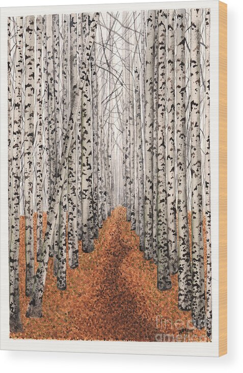 Aspens Wood Print featuring the painting Whither Thou Goest... by Hilda Wagner