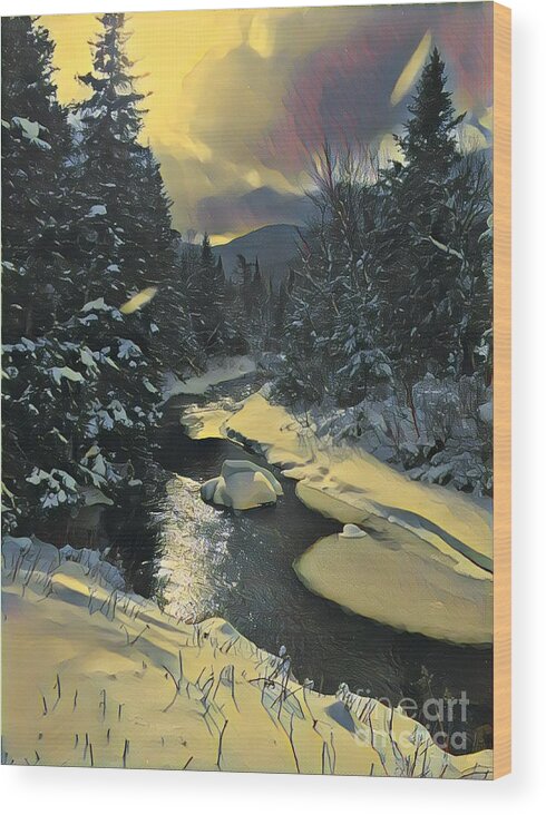 Winter Wood Print featuring the digital art Winter Stream by David Rucker