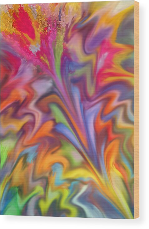 Abstract Wood Print featuring the digital art You Got Color by Ian MacDonald