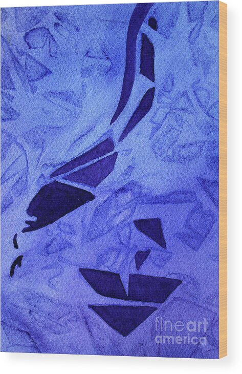 Paintings Wood Print featuring the painting 08 Purple Abstract 1 by Kathy Braud