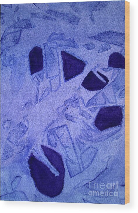 Paintings Wood Print featuring the painting 09 Purple Abstract 2 by Kathy Braud