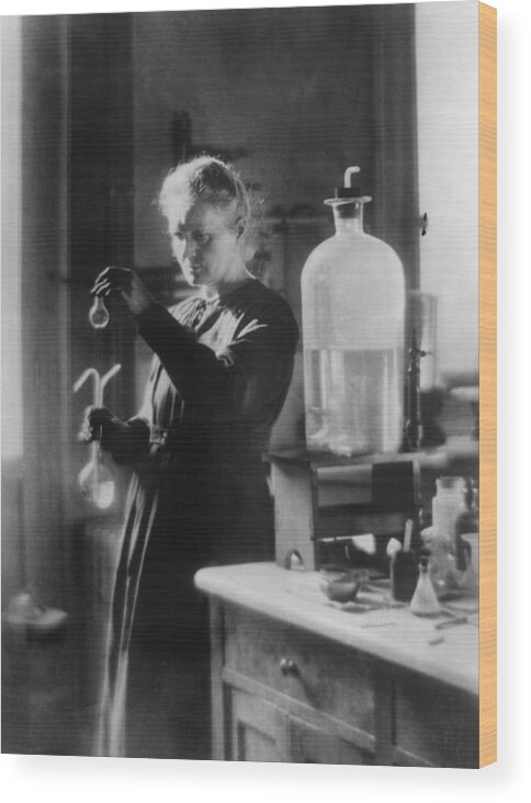 Marie Curie - Physicist Wood Print featuring the photograph Marie Curie #1 by Hulton Archive